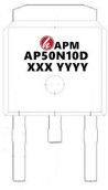 AP50N10D conjuguent transistor de puissance élevée du commutateur de transistor MOSFET/50A 100V TO-252